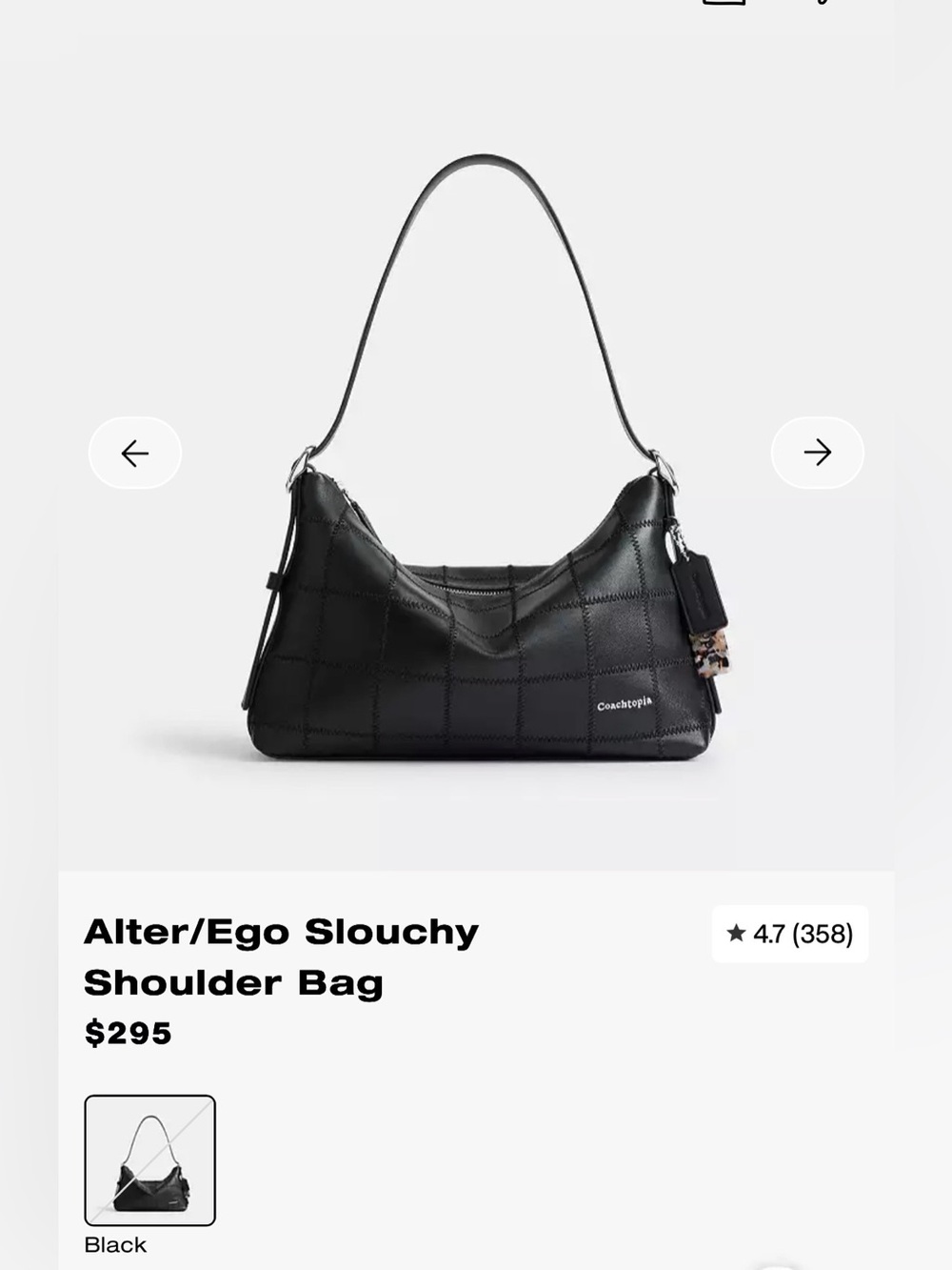 Coachtopia Alter ego slouchy shoulder bag black silver hardware